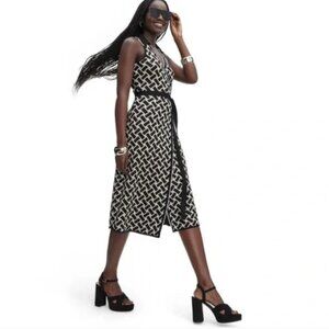 NWOT DVF for Target Women's Collared Sleeveless Sweaterknit Midi Wrap Dress